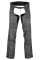 HML838DG Ladies Lightweight Distress Gray Leather Chap w/Grommeted Twill and Lace Highlights