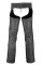 HML838DG Ladies Lightweight Distress Gray Leather Chap w/Grommeted Twill and Lace Highlights