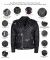 HMM525 Eagle Embossed Classic Biker Jacket