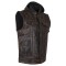 HMM914HDB Vance Leather Distressed Brown Motorcycle Club Leather Vest with Hoodie