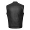 HMM914P High Mileage Mens Zipper and Snap Closure Leather Club Vest with padding Quick Access with American Flag Liner