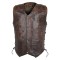 HMM915VB Vance Leather High Mileage Mens Vintage Brown 10 Pocket Vest