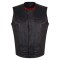 HMM919R High Mileage Mens Zipper and Snap Closure Leather Club Vest Quick Access Gun Pocket w/Red Liner