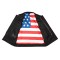 HMM924R High Mileage Mens Zipper and Snap Closure Leather Club Vest with American Flag Liner and Red Stitching