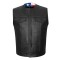 HMM929 High Mileage Mens Zipper and Snap Closure Collarless Leather Club Vest with American Flag Liner