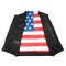 HMM929 High Mileage Mens Zipper and Snap Closure Collarless Leather Club Vest with American Flag Liner