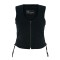 VB1042BK Womens Black Denim V Neck Vest with Zipper & side laces