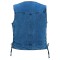 VB1042BL Womens Blue Denim V Neck Vest with Zipper & side laces