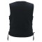 VB1045BK Womens Black Denim V Neck Vest with Snap opening & side laces