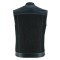 VB912BK Mens Denim & Leather Vest with White Stitching