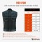 VB912BK Mens Denim & Leather Vest with White Stitching