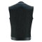 VB913BK Mens Collarless Black Denim & Leather Vest
