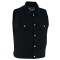 VB917BK Mens Black Denim Vest with Collar
