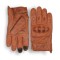 VL412Br Mens Premium Waxed Austin Brown Leather Perforated Motorcycle Gloves