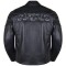 VL535 Reflective Skull Premium Cowhide Leather Motorcycle Jacket