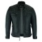 VL550B Mens Cafe Racer Gatsby Black Waxed Lambskin Motorcycle Leather Jacket
