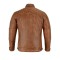 VL550Br Mens Cafe Racer Waxed Lambskin Austin Brown Motorcycle Leather Jacket