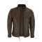 VL550CBr Mens Cafe Racer Waxed Lambskin Chocolate Brown Motorcycle Leather Jacket