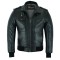 VL551B Mens Sven Bomber Black Waxed Premium Cowhide Motorcycle Leather Jacket with Removeable Hood