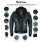 VL551B Mens Sven Bomber Black Waxed Premium Cowhide Motorcycle Leather Jacket with Removeable Hood