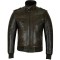VL551CBr Mens Vincent Brown Waxed Premium Cowhide Motorcycle Leather Jacket With Removeable Hoodie
