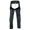 VL811S Men and Women Black Four Pocket Biker Leather Motorcycle Chaps