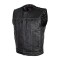 VL919GS Mens Zipper and Snap Closure Leather Club Vest Quick Access Gun Pocket w/ Grey Stitching
