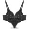 Sequin Tassel Rhinestone Push Up Belly Dance Top Bra - Black