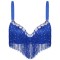 Sequin Tassel Rhinestone Push Up Belly Dance Top Bra - Royal Blue