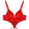 Sequin Tassel Rhinestone Push Up Belly Dance Top Bra - Red