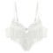 Sequin Tassel Rhinestone Push Up Belly Dance Top Bra - White