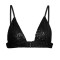 Glittering Sequins Beading Padded Push Up Spaghetti Strap Deep V Neck Bra - Black