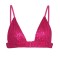 Glittering Sequins Beading Padded Push Up Spaghetti Strap Deep V Neck Bra - Rose