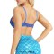 Glittering Sequins Beading Padded Push Up Belly Dance Bustier Bra - Blue