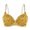 Glittering Sequins Beading Padded Push Up Belly Dance Bustier Bra - Gold