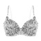 Glittering Sequins Beading Padded Push Up Belly Dance Bustier Bra - Silver