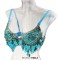 Halter Belly Sequin Tassel Push Up Belly Dance Top Bra - Blue