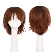Short Cosplay Costumes Party Wig - Black to Auburn Synthetic