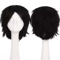 Short Cosplay Costumes Party Wig - Black Synthetic