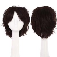 Short Cosplay Costumes Party Wig - Dark Brown Synthetic