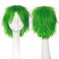 Short Cosplay Costumes Party Wig - Green Synthetic