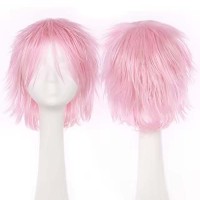 Short Cosplay Costumes Party Wig - Light Pink Synthetic