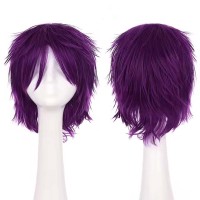 Short Cosplay Costumes Party Wig - Purple Synthetic