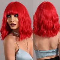 Natural Wave Hair Synthetic Daily Party High Short Straight Bob Wigs - Red Synthetic
