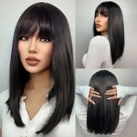 Natural Wave Hair Synthetic Daily Party High Density Heat Resistant Short Wigs - Black Synthetic