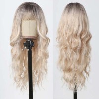  Natural Wavy Hair Synthetic Daily Party High Long Bob Wigs - Yellow Synthetic