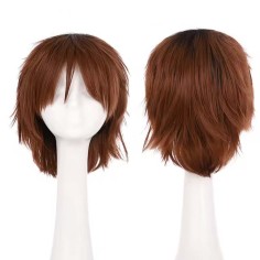Short Cosplay Costumes Party Wig - Black to Auburn Synthetic