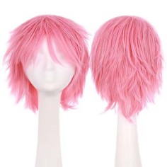 Short Cosplay Costumes Party Wig - Pink Synthetic