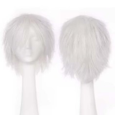 Short Cosplay Costumes Party Wig - White Synthetic