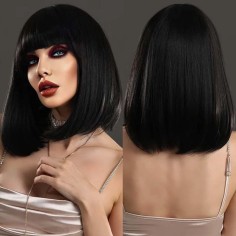 Natural Wave Hair Synthetic Daily Party High Short Straight Bob Wigs - Brown Synthetic